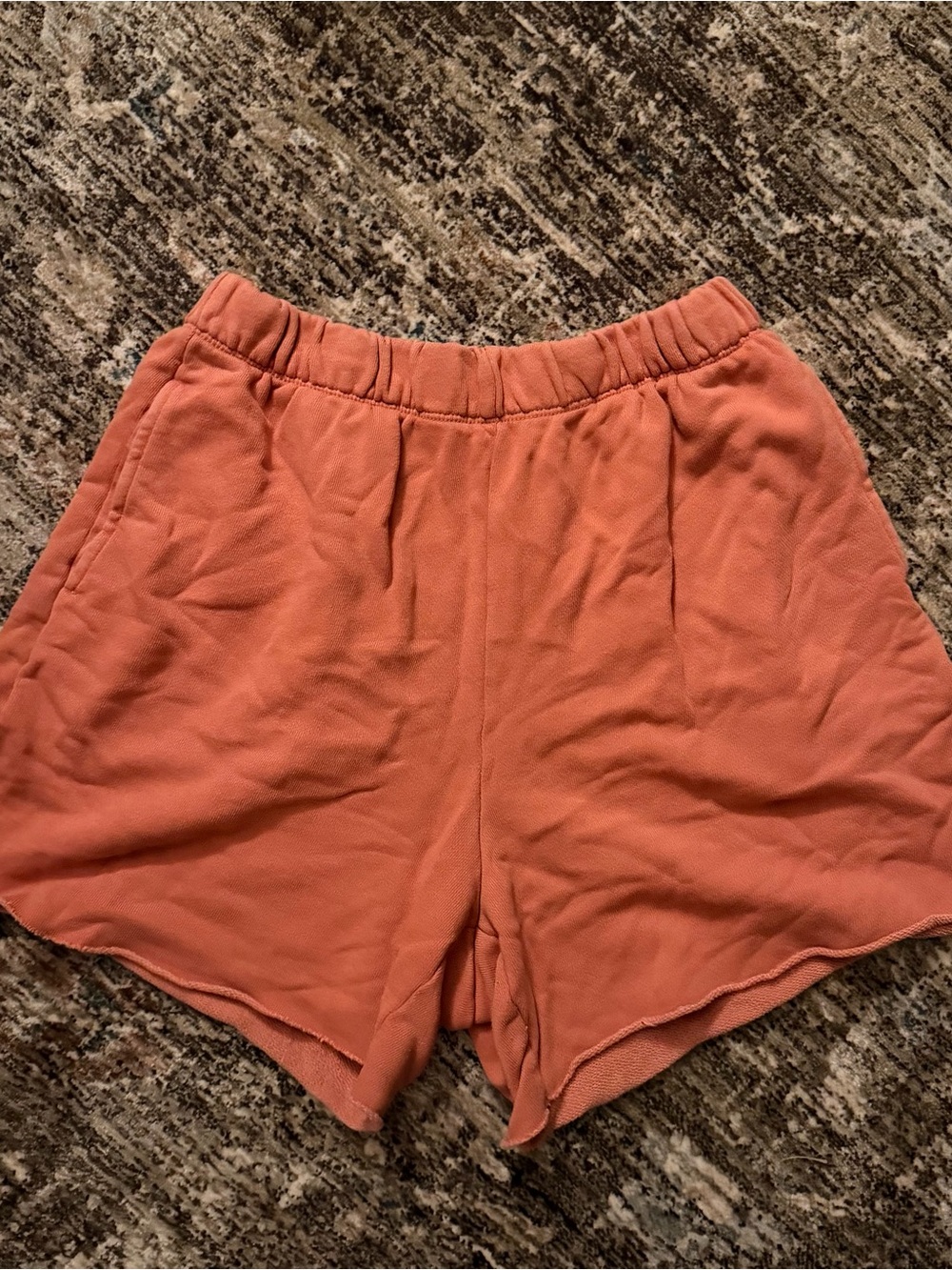 aerie Coral Elastic-Waist Athletic Shorts size medium